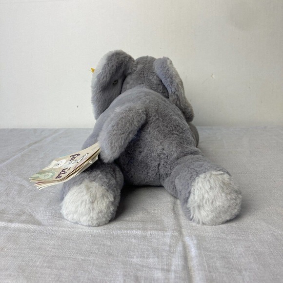 Steiff Soft Cuddly Friends ELNA ELEPHANT 064074 Stuffed Animal Plush Button Ear - Picture 2 of 13